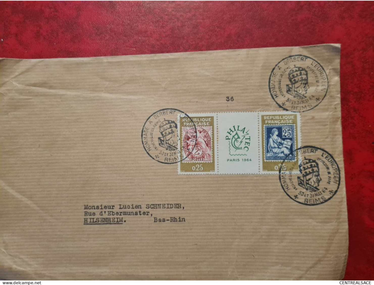 LETTRE REIMS 1964?CACHET HOMMAGE A GERBERT ARCHEVEQUE - Other & Unclassified