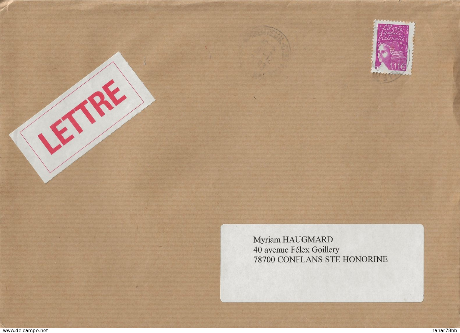 Timbre Seul Sur Lettre N°3574 Marianne De Luquet Ou Du 14 Juillet (oblitération Du 08/12/2003) - 1997-2004 Marianna Del 14 Luglio