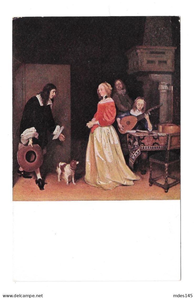 The Suitors Visit Painting Ter Borch Artist National Gallery Of Art DC Postcard - Paintings