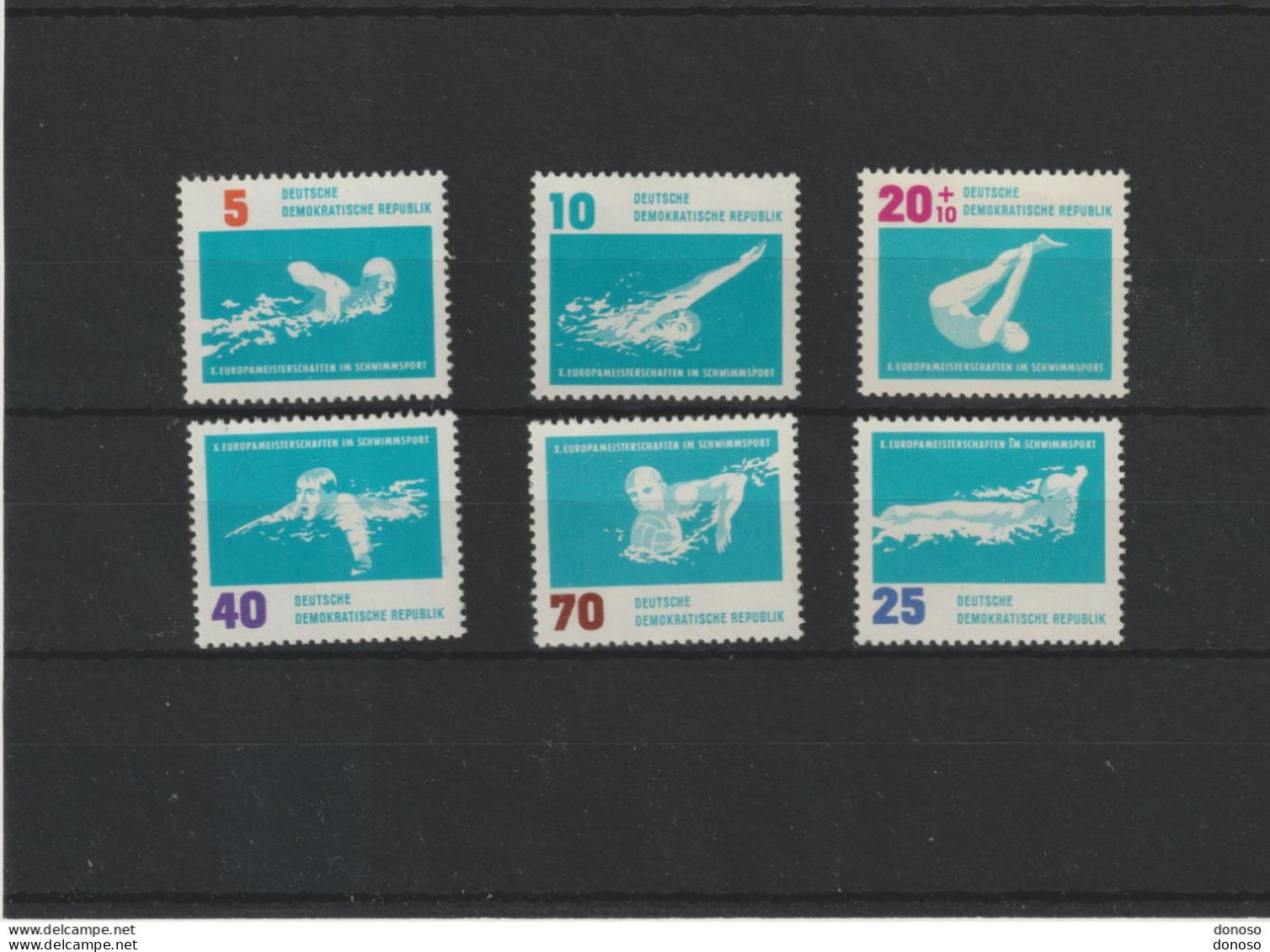 RDA 1962 NATATION Yvert 620-625, Michel 907-912 NEUF** MNH Cote 4,50 Euros - Ongebruikt