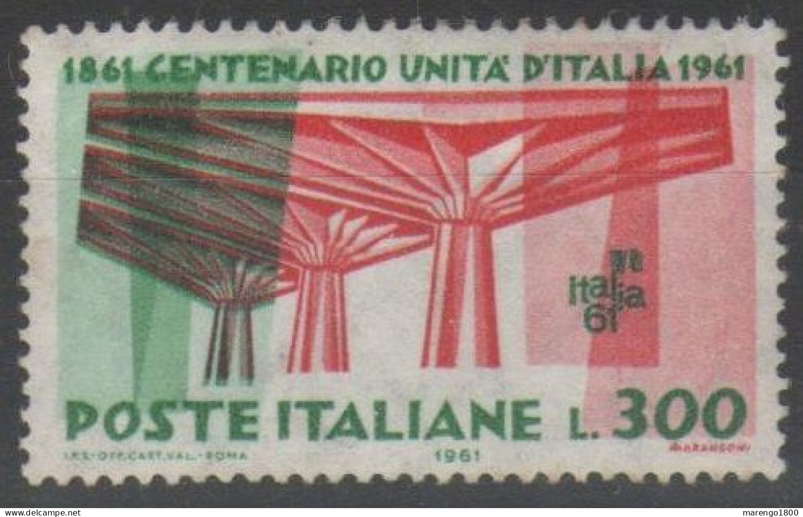 ITALIA 1961 - Centenario Unità 300 L. - 1961-70: Ungebraucht