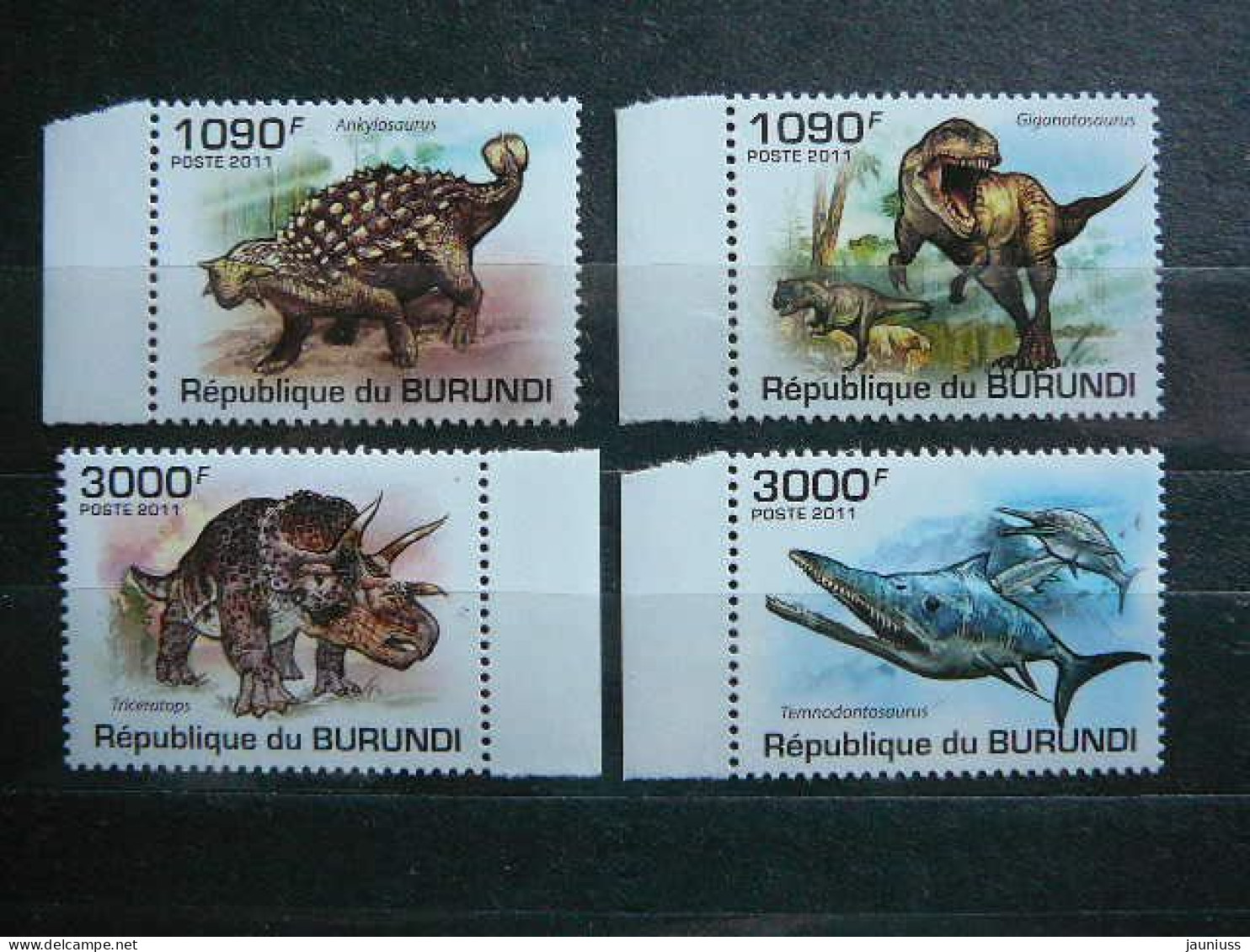 Dinosaurs Dinosaurier Dinosaures # Burundi 2011 MNH #1 Prehistorics - Préhistoriques