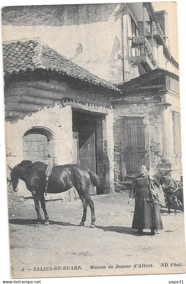 SALIES DE BEARN  - Maison De Jeanne D'Albret - Dame,Cheval - Salies De Bearn