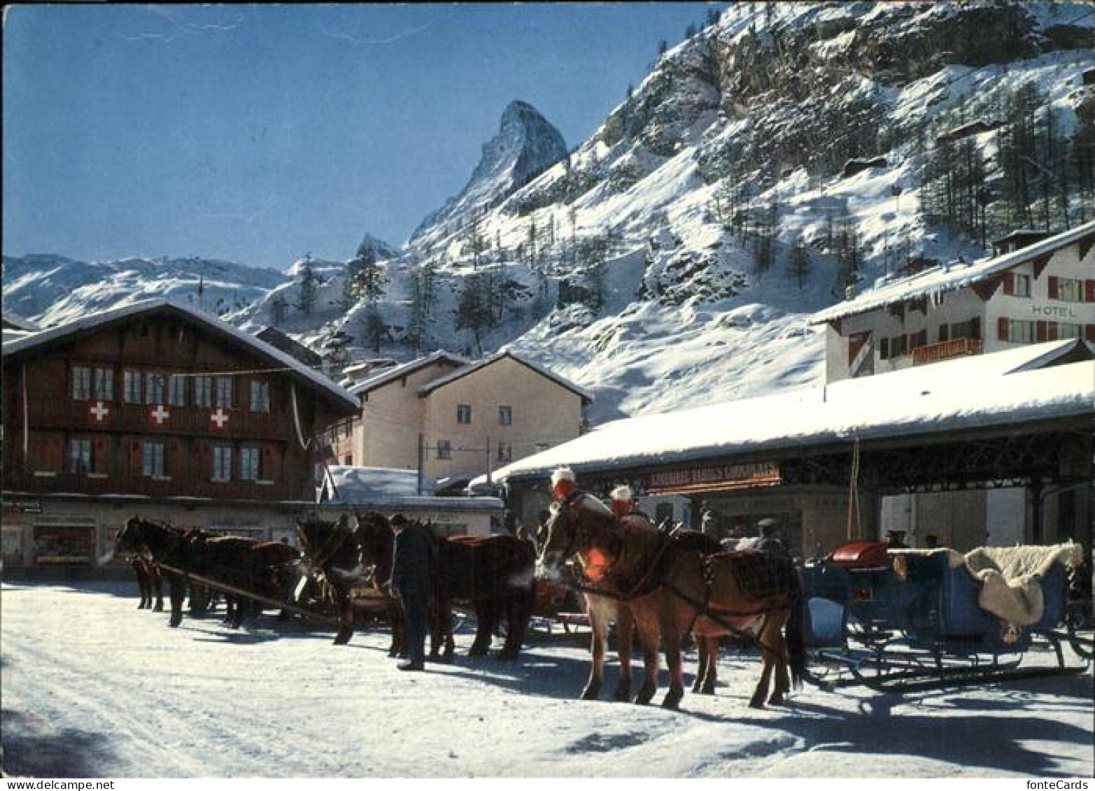 11467108 Zermatt VS Pferdeschlitten Am Bahnhof Matterhorn Wintersportplatz  - Other & Unclassified