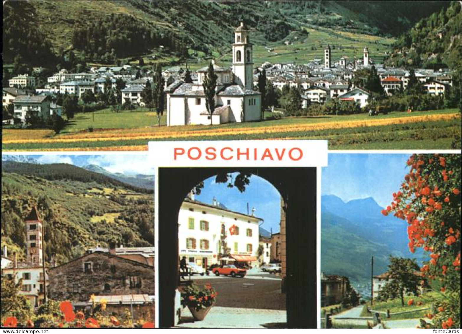 11467099 Poschiavo Ortsansicht Mit Kirche Torbogen Poschiavo - Sonstige & Ohne Zuordnung