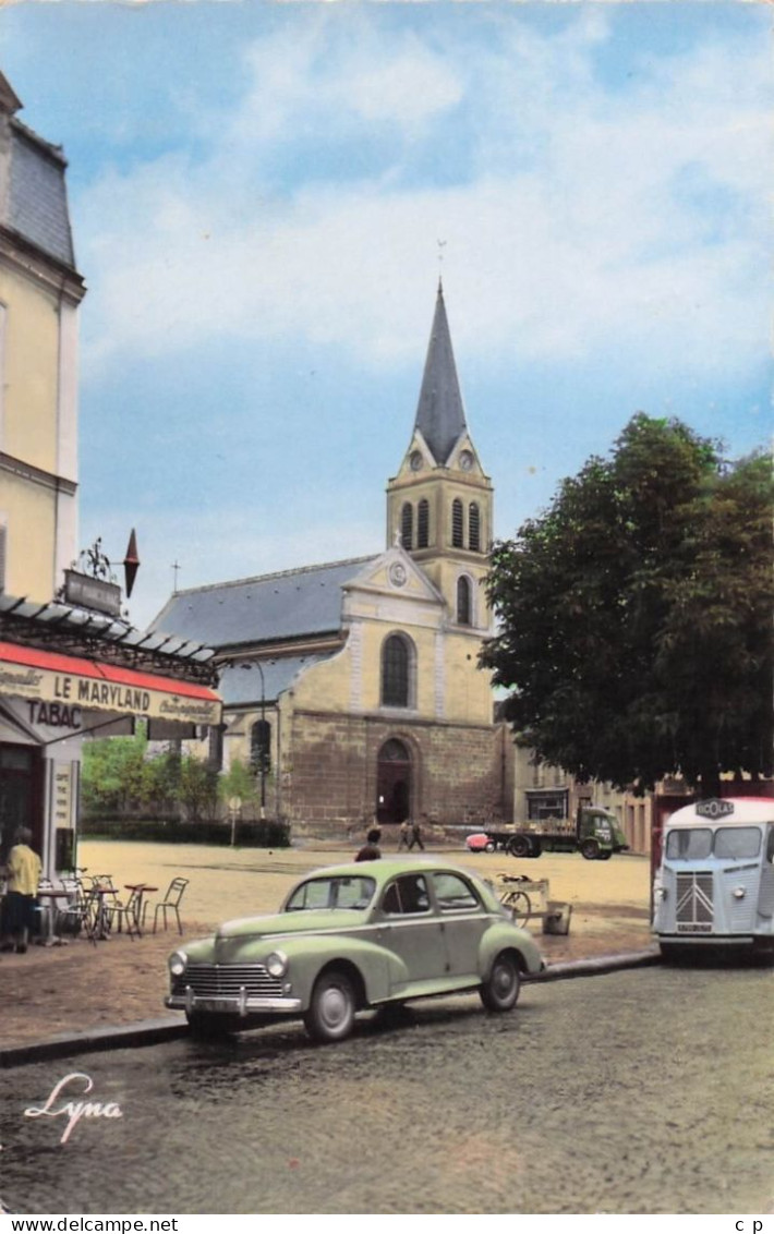 Epinay Sur Seine -  Place De L'eglise - Peugeot - Tube Citroen  - CPSM °J - Altri & Non Classificati