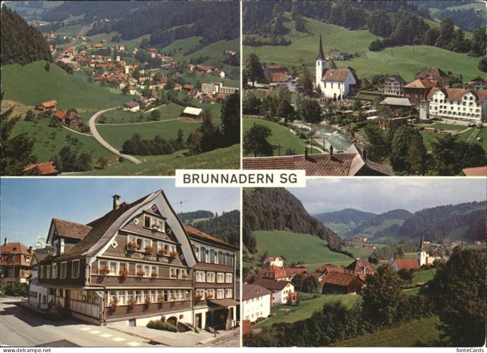 11467062 Brunnadern SG Ortsansicht Mit Kirche Gasthaus Krone Panorama Brunnadern - Autres & Non Classés