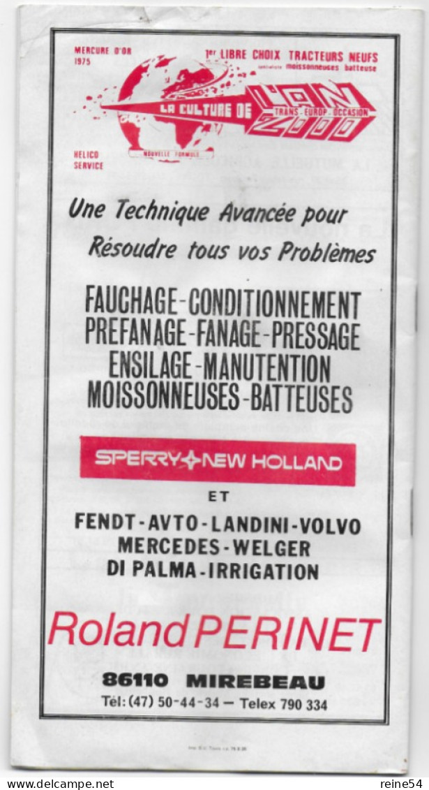 Comice Agricole L'ILE BOUCHARD Août 1980 (Indre Et Loire 37) Programme Officiel Edit.Tours(photos-Encarts Publicitaires) - Pays De Loire