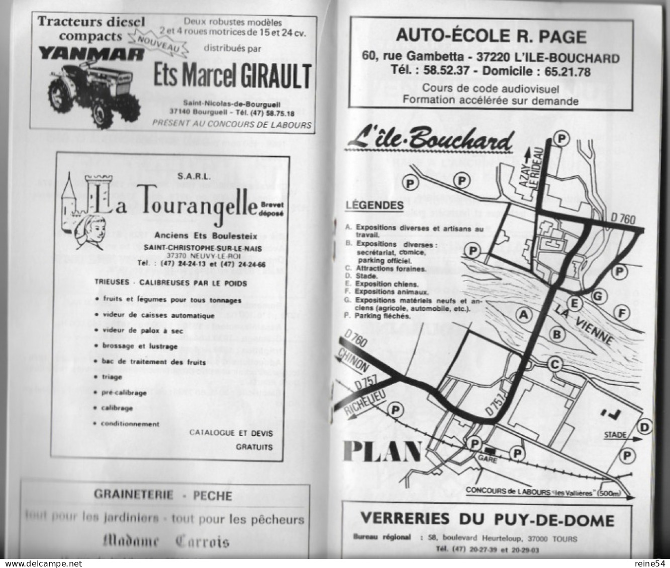 Comice Agricole L'ILE BOUCHARD Août 1980 (Indre Et Loire 37) Programme Officiel Edit.Tours(photos-Encarts Publicitaires) - Pays De Loire