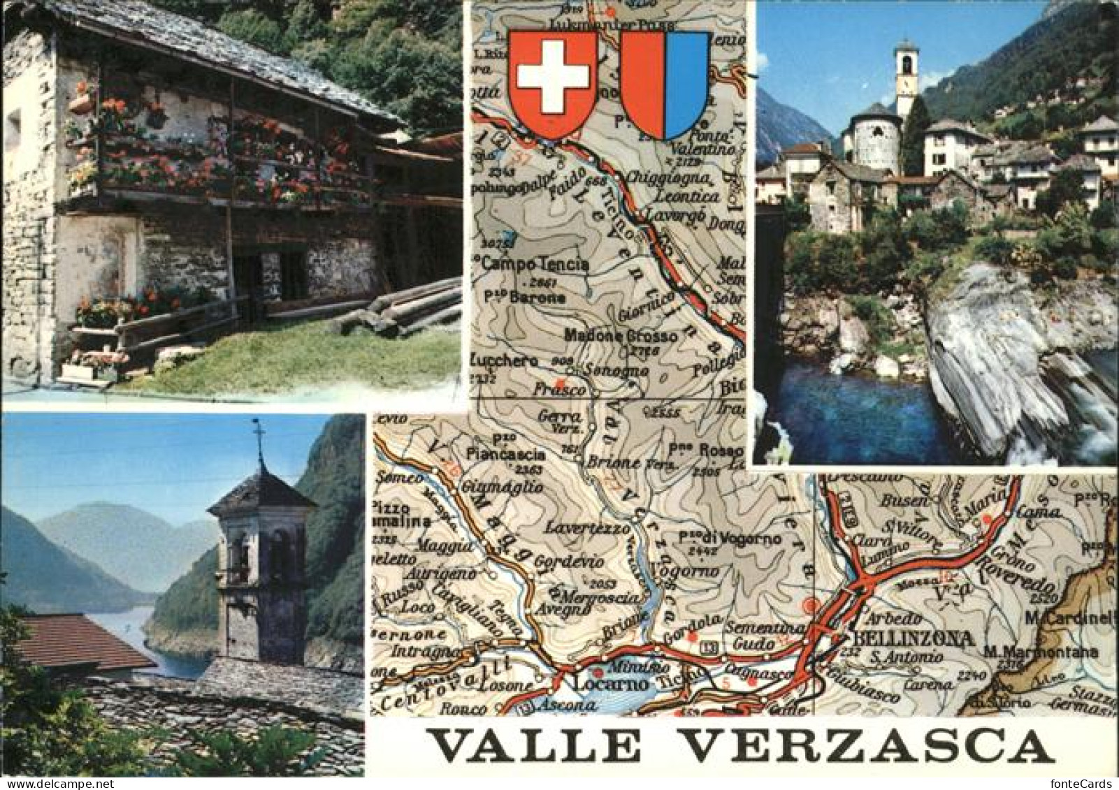 11467039 Locarno TI Carta Automobilistica Touring Club Landkarte Valle Verzasca  - Otros & Sin Clasificación