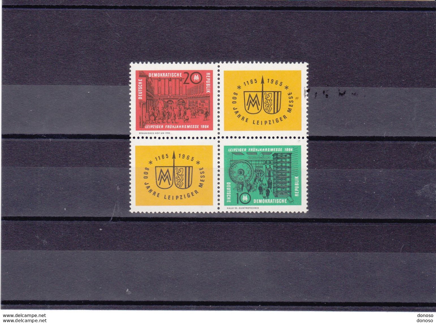 RDA 1964 FOIRE DE LEIPZIG  Yvert 715-716 BLOC, Michel 1012-1013 NEUF** MNH Cote :yv 27,50 Euros - Unused Stamps
