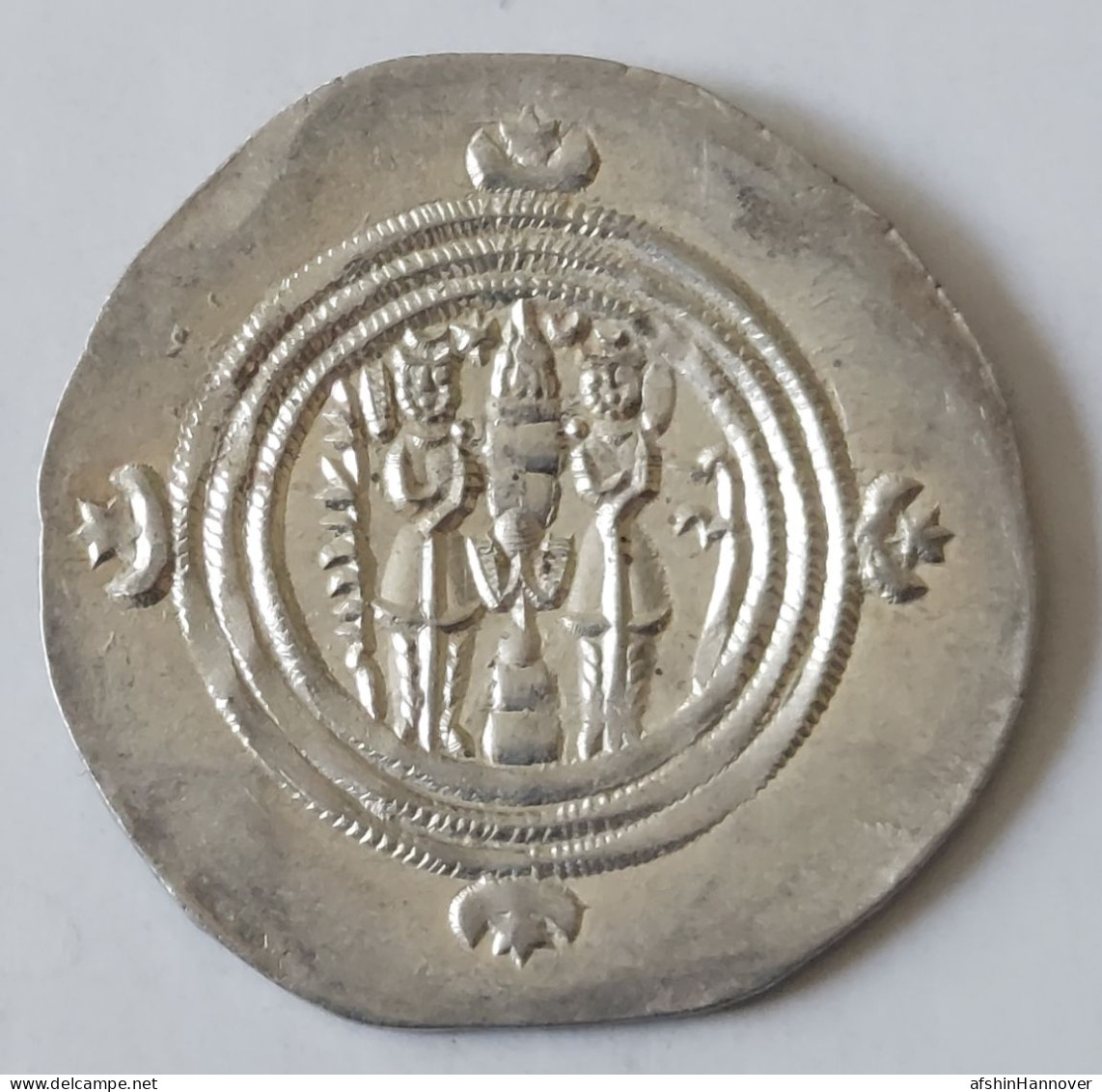 SASANIAN KINGS. Khosrau II. 591-628 AD. AR Silver  Drachm  Year 37 Mint Shiraz - Orientalische Münzen
