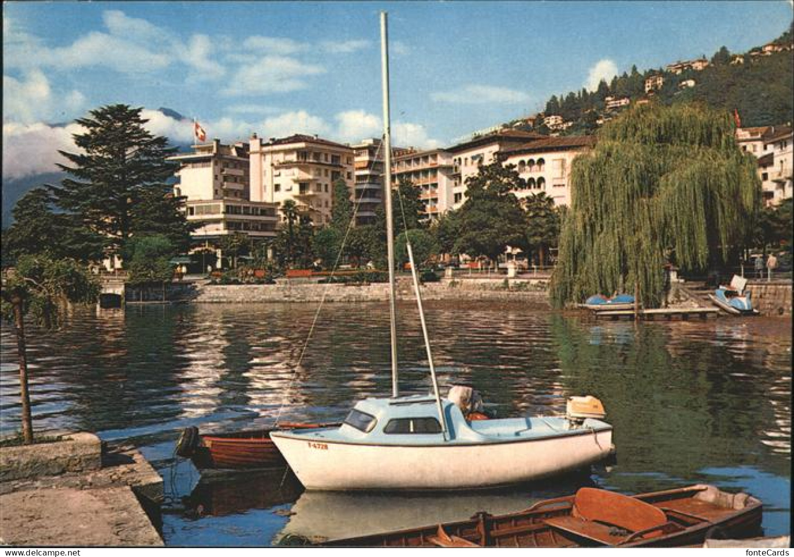 11466964 Locarno TI Partie Am Hafen Segelboot Lago Maggiore  - Otros & Sin Clasificación