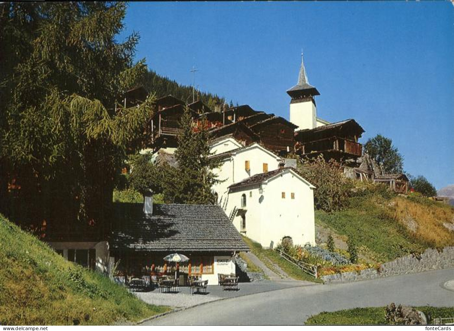 11466894 Grimentz Ortsansicht Mit Kirche Gasthaus Restaurant Grimentz - Other & Unclassified