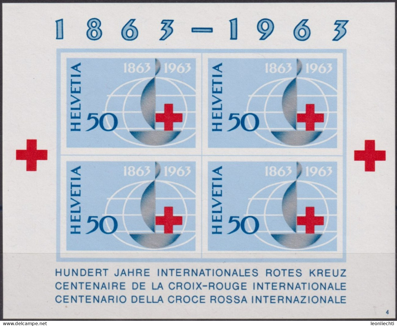 1963 Rotes Kreuz Block ** Zum: W40, Mi: Bl.19, Drucknummer 4 - Unused Stamps