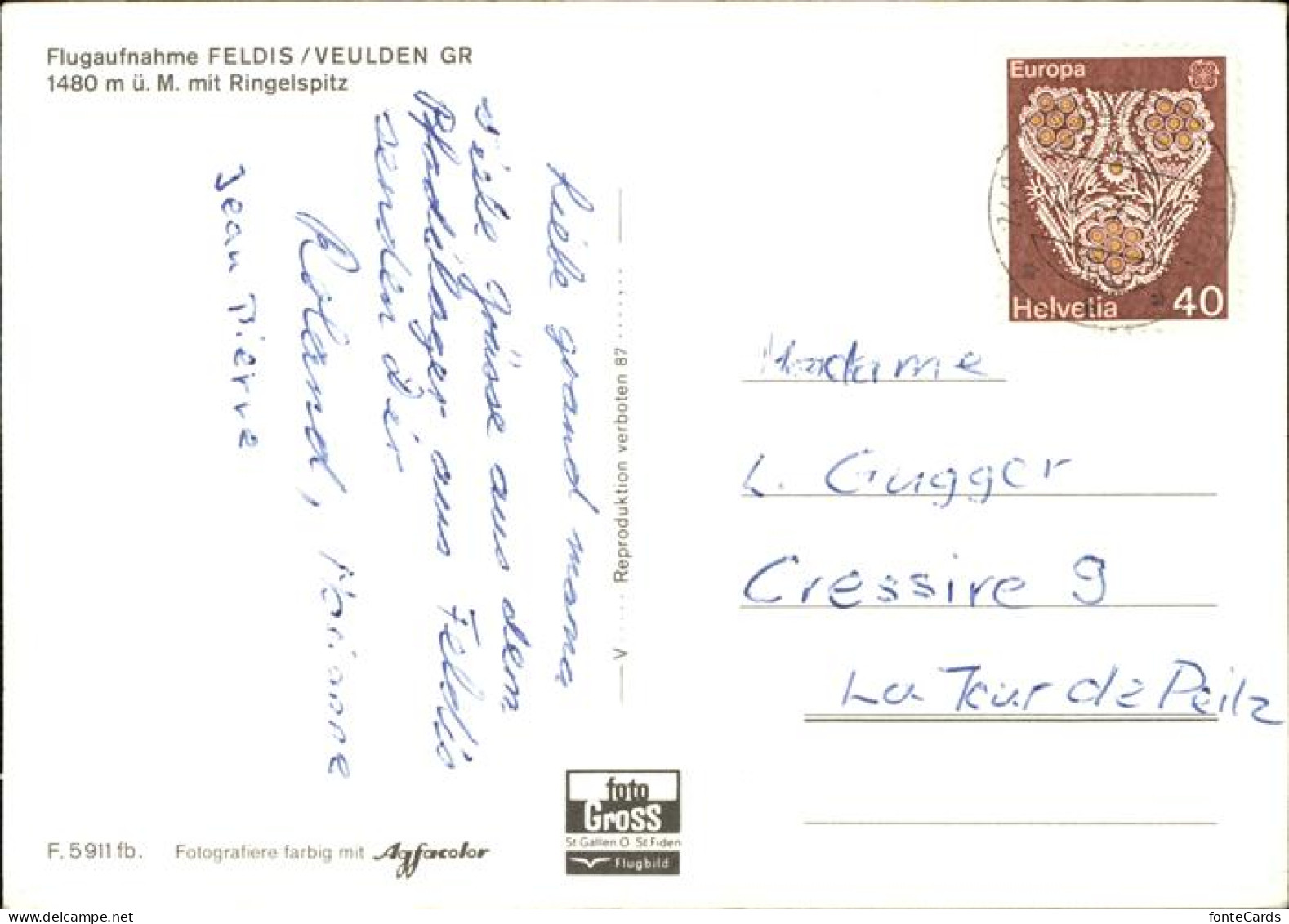 11466855 Feldis GR Fliegeraufnahme Panorama Mit Ringelspitz Glarner Alpen  - Other & Unclassified