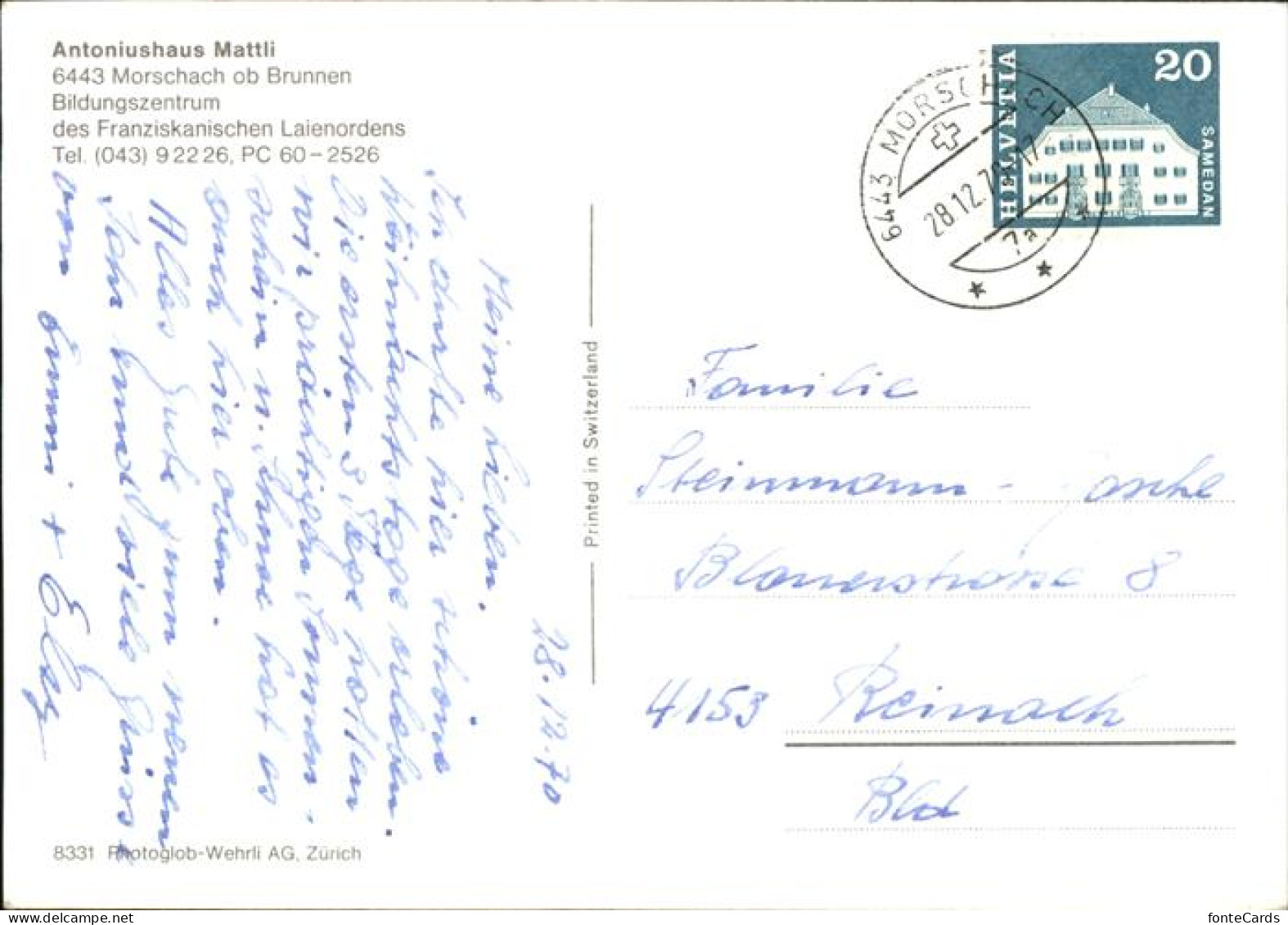 11466844 Morschach Antoniushaus Mattli Bildungszentrum Flagge Morschach - Autres & Non Classés