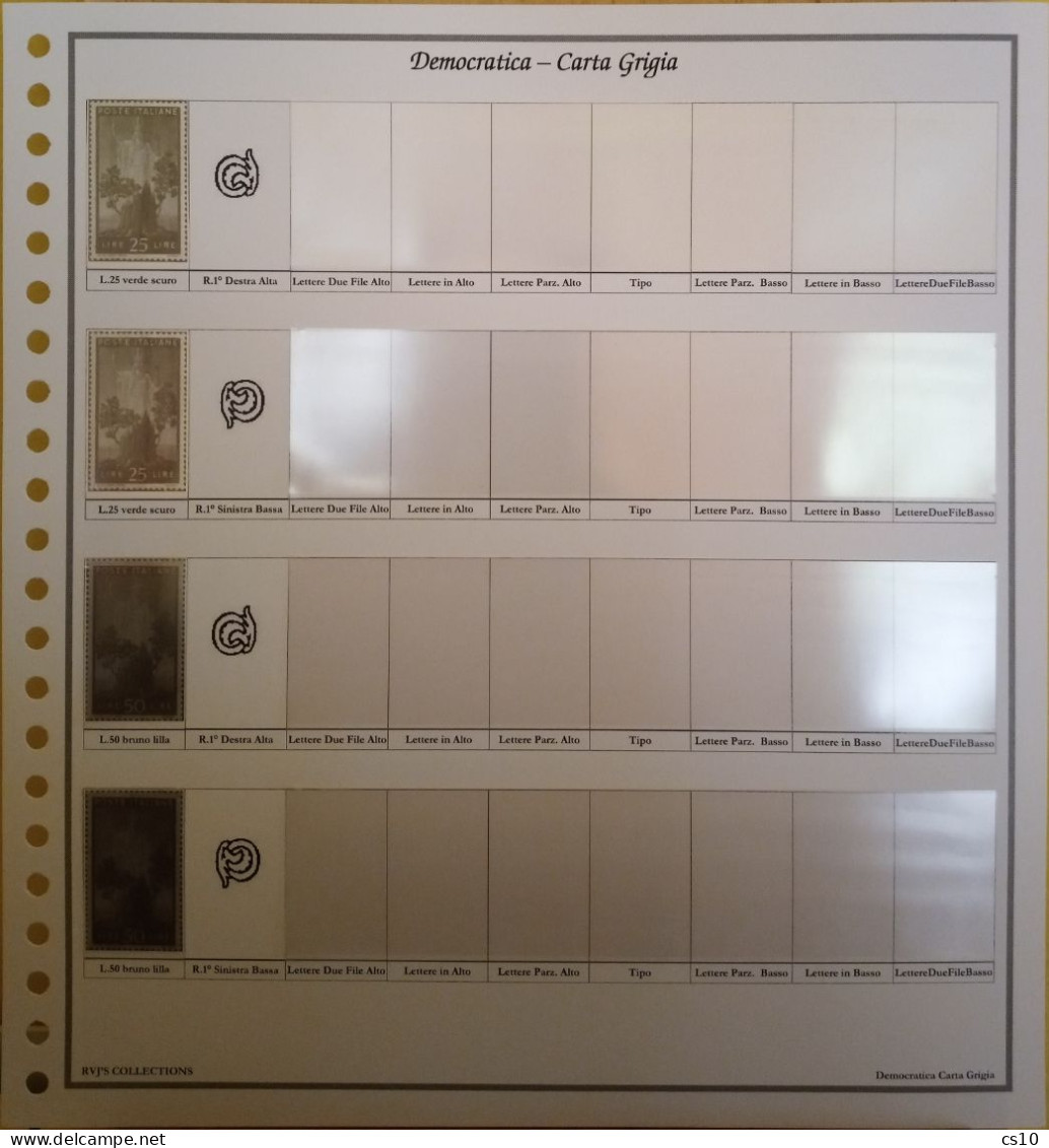 Democratica Posta Ordinaria - Raccolta completa in 17 fogli x cartella 22 anelli per tutte le SPECIALIZZAZIONI