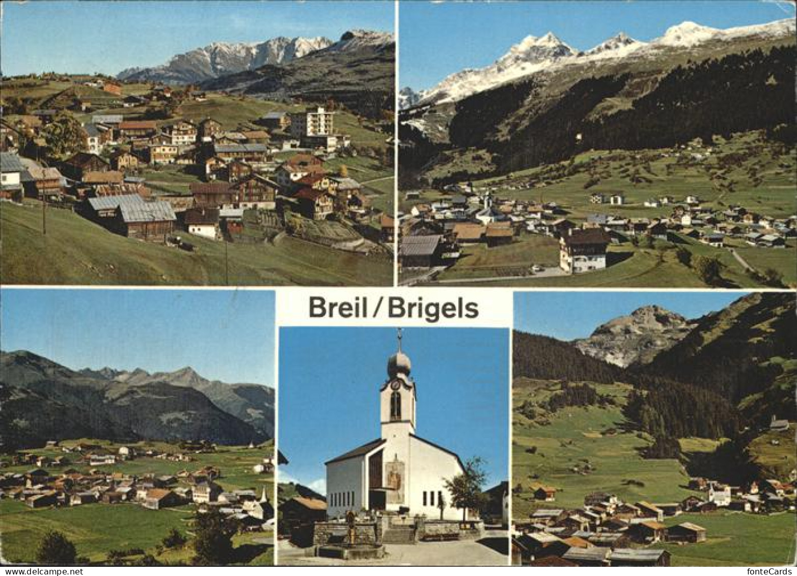 11466783 Breil Surselva Ortsansicht Mit Alpenpanorama Kirche Buendner Oberland  - Other & Unclassified