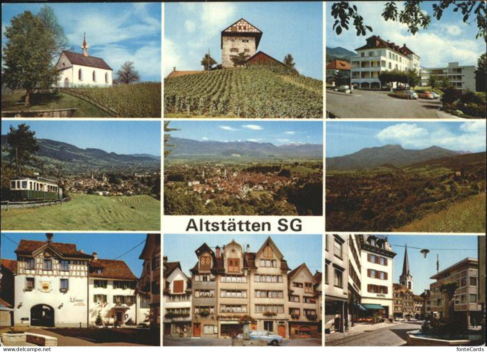 11466782 Altstaetten SG Teilansichten Kirche Eisenbahn Zug Panoramablick Unterto - Other & Unclassified