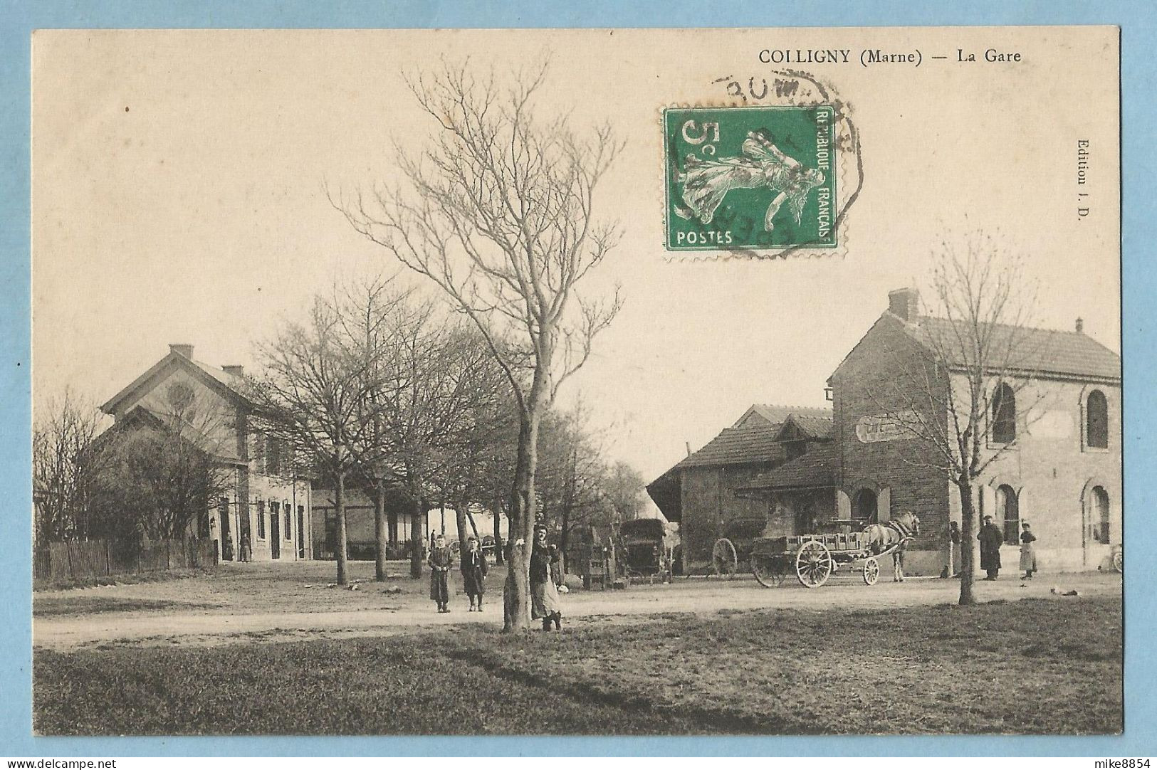 A145  CPA   COLLIGNY (Marne)  La Gare -  Attelage   +++++ - Other & Unclassified