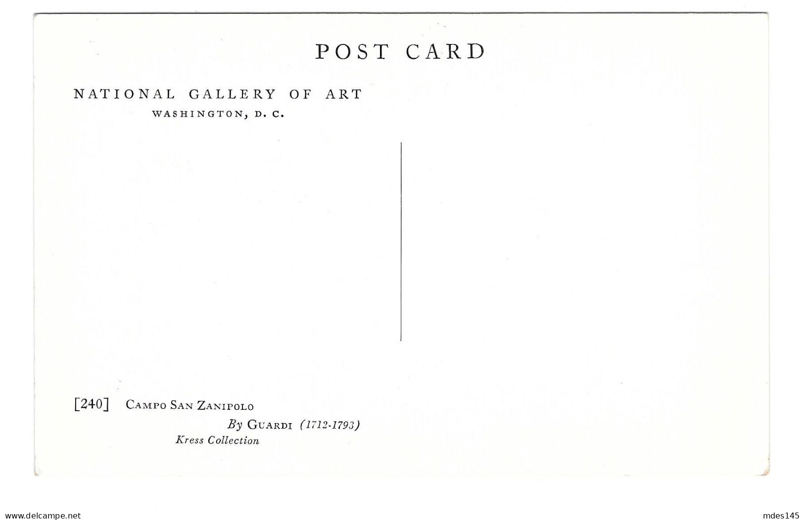 Venice Campo San Zanipolo Guardi Artist Painting National Gallery Of Art DC Postcard - Malerei & Gemälde