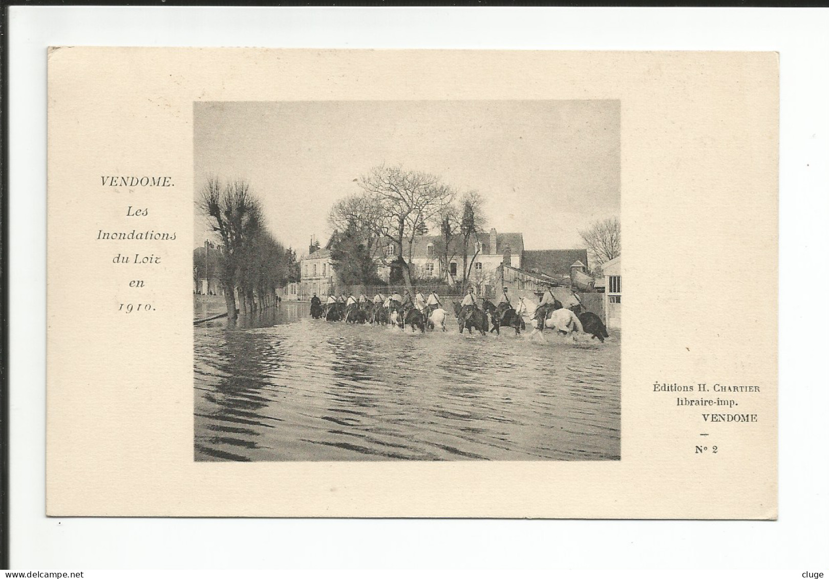 41 - VENDOME - Inondations En 1910 - Spahis à Cheval - Vendome