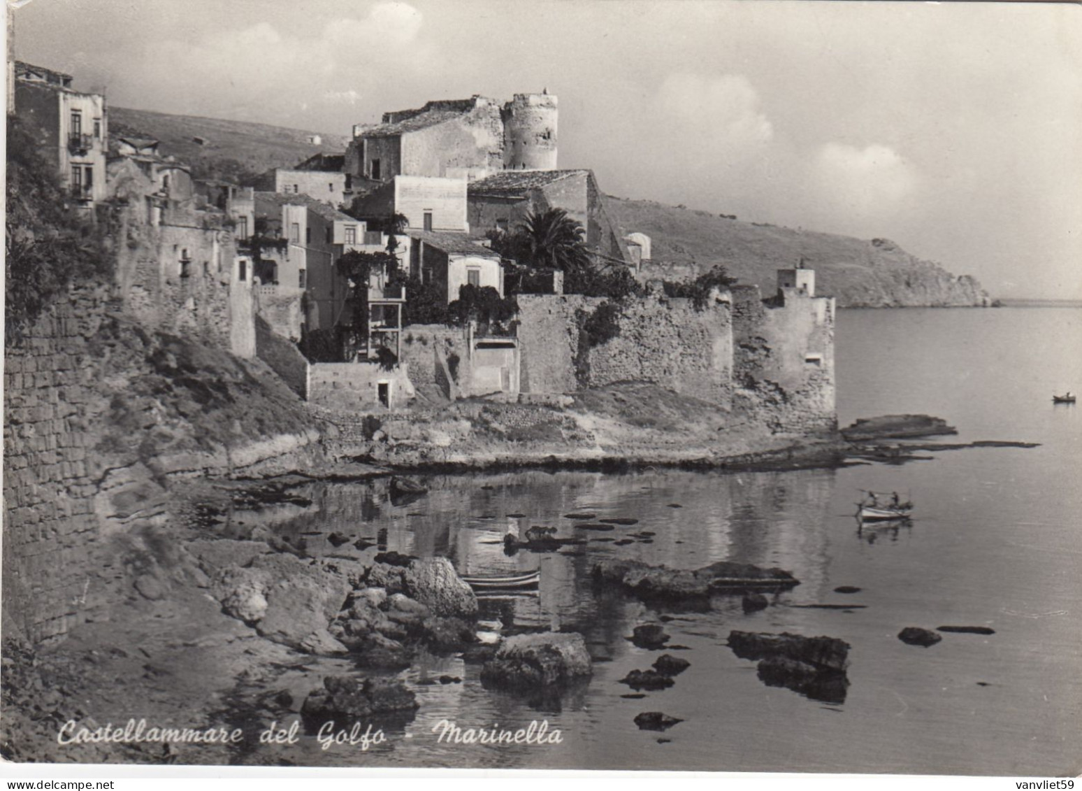 CASTELLAMMARE DEL GOLFO-TRAPANI-MARINELLA-CARTOLINA VERA FOTOGRAFIA-VIAGGIATA IL 15-1-1955 - Trapani