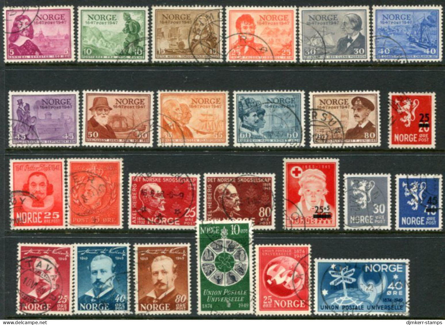 NORWAY 1947-49 Complete Issues Used.  Michel 323-46 - Usados