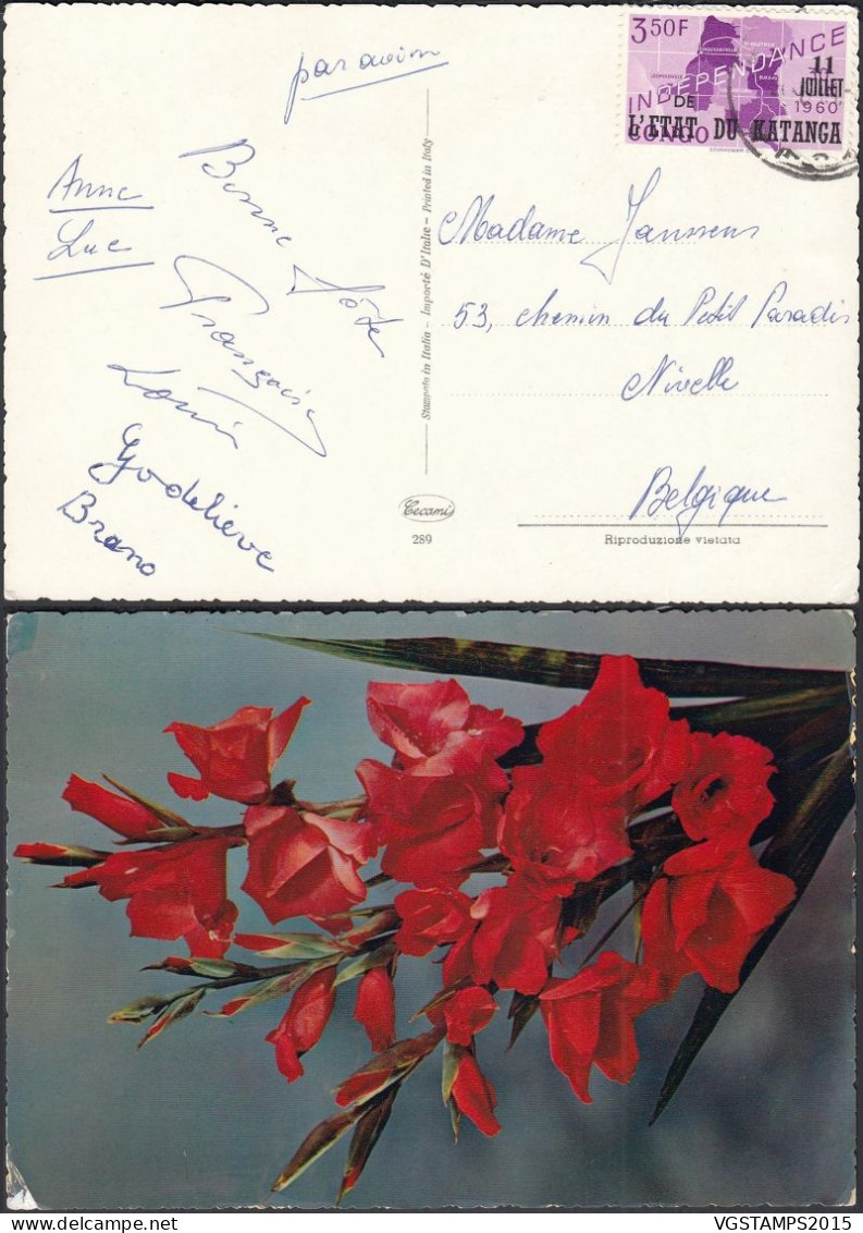 Congo Belge 1961 - Katanga - Carte Postale De Katanga à Destination Nivelles-Belgique ... (EB) AR-02750 - Oblitérés