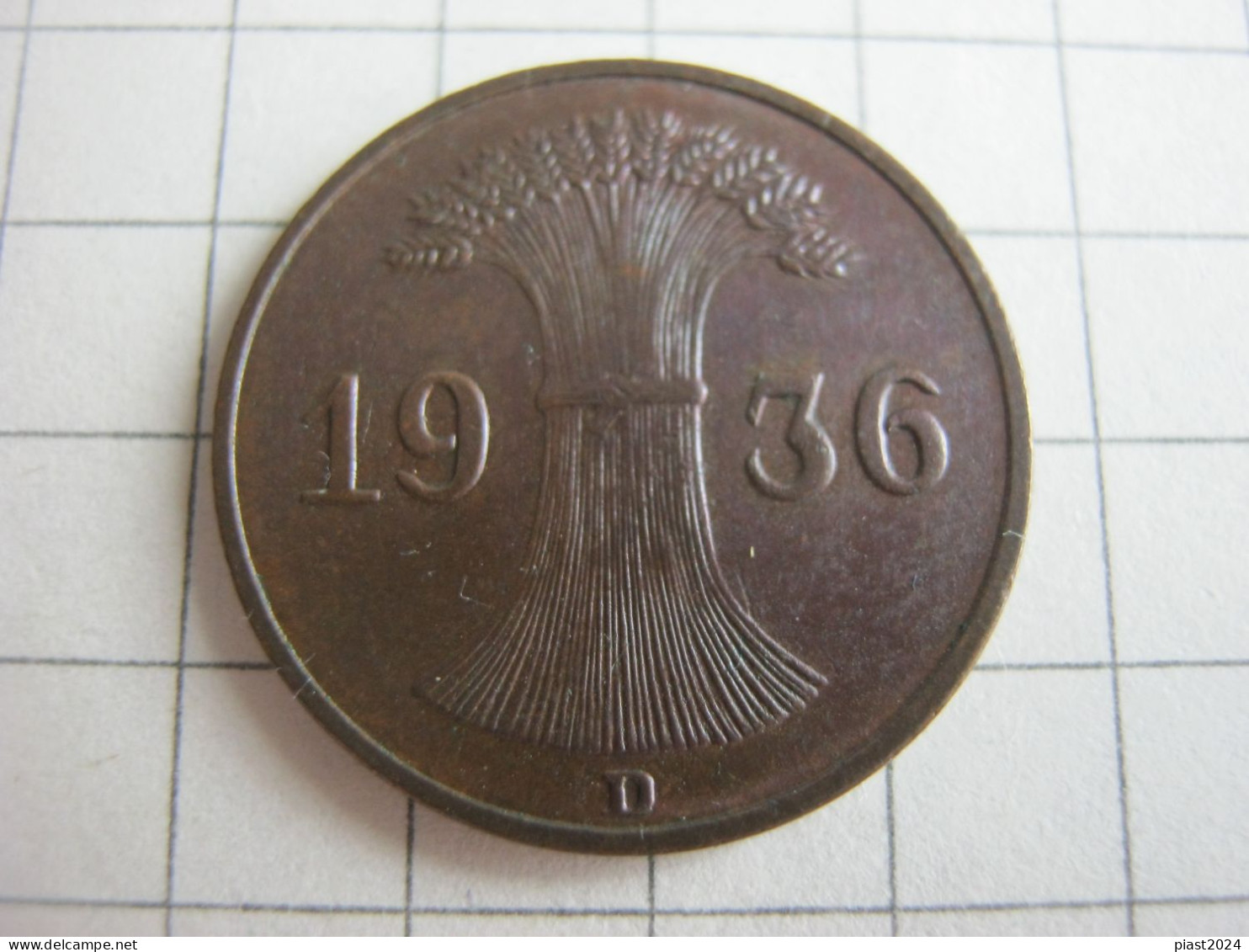 Germany 1 Reichspfennig 1936 D - 1 Renten- & 1 Reichspfennig