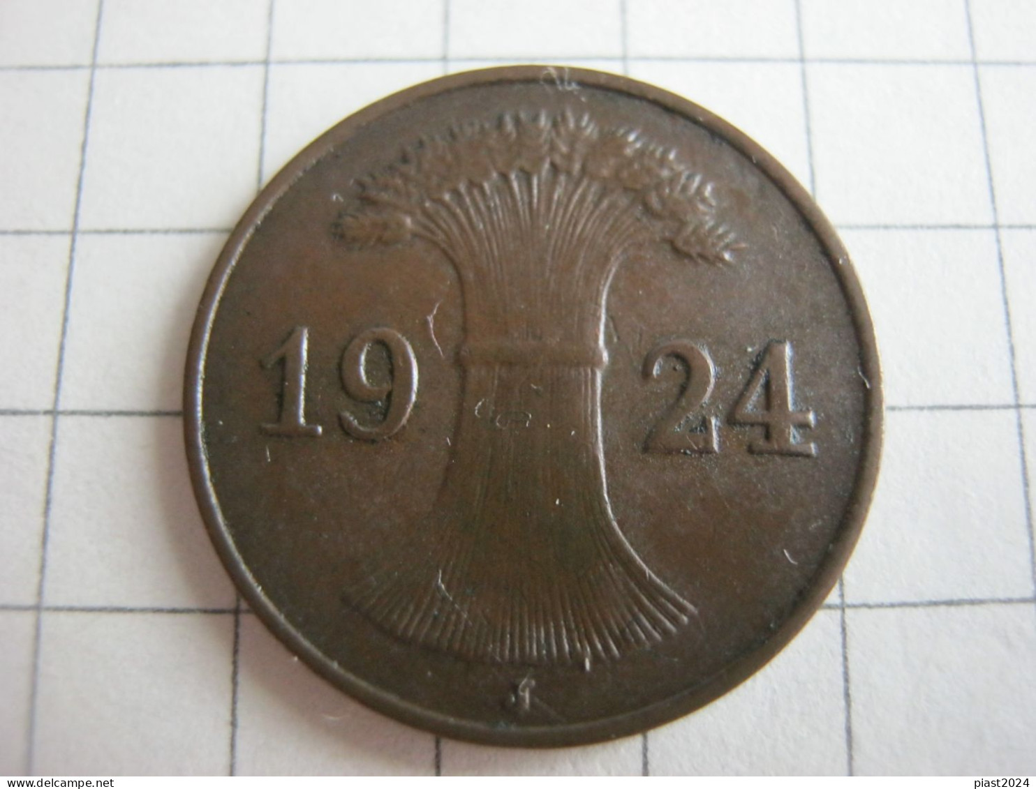Germany 1 Reichspfennig 1924 J - 1 Rentenpfennig & 1 Reichspfennig