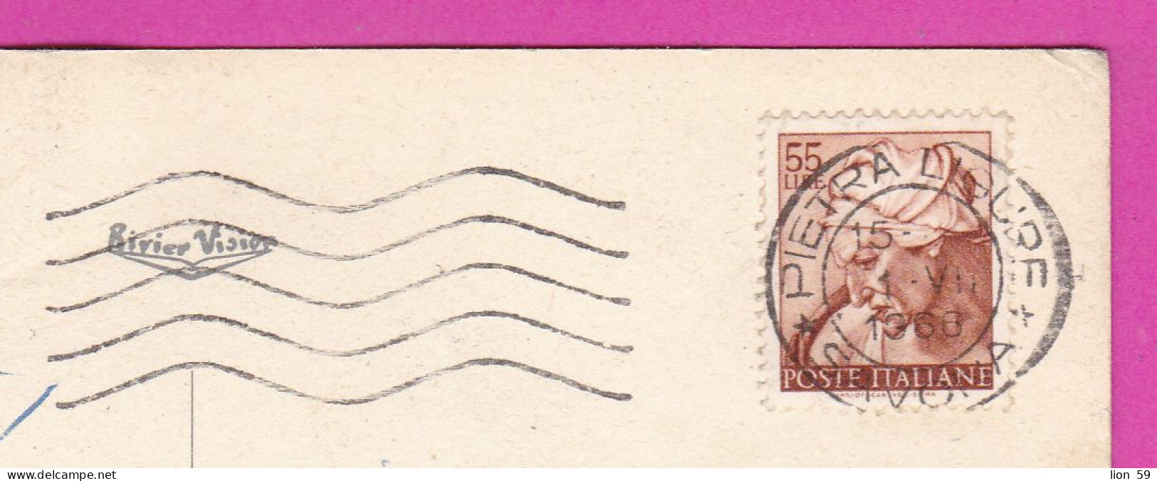 294036 / Italy - PIETRA LIGURE Passeggiata A Mare PC 1967 USED 55 L Designs From Sistine Chapel By Michelangelo - 1961-70: Poststempel