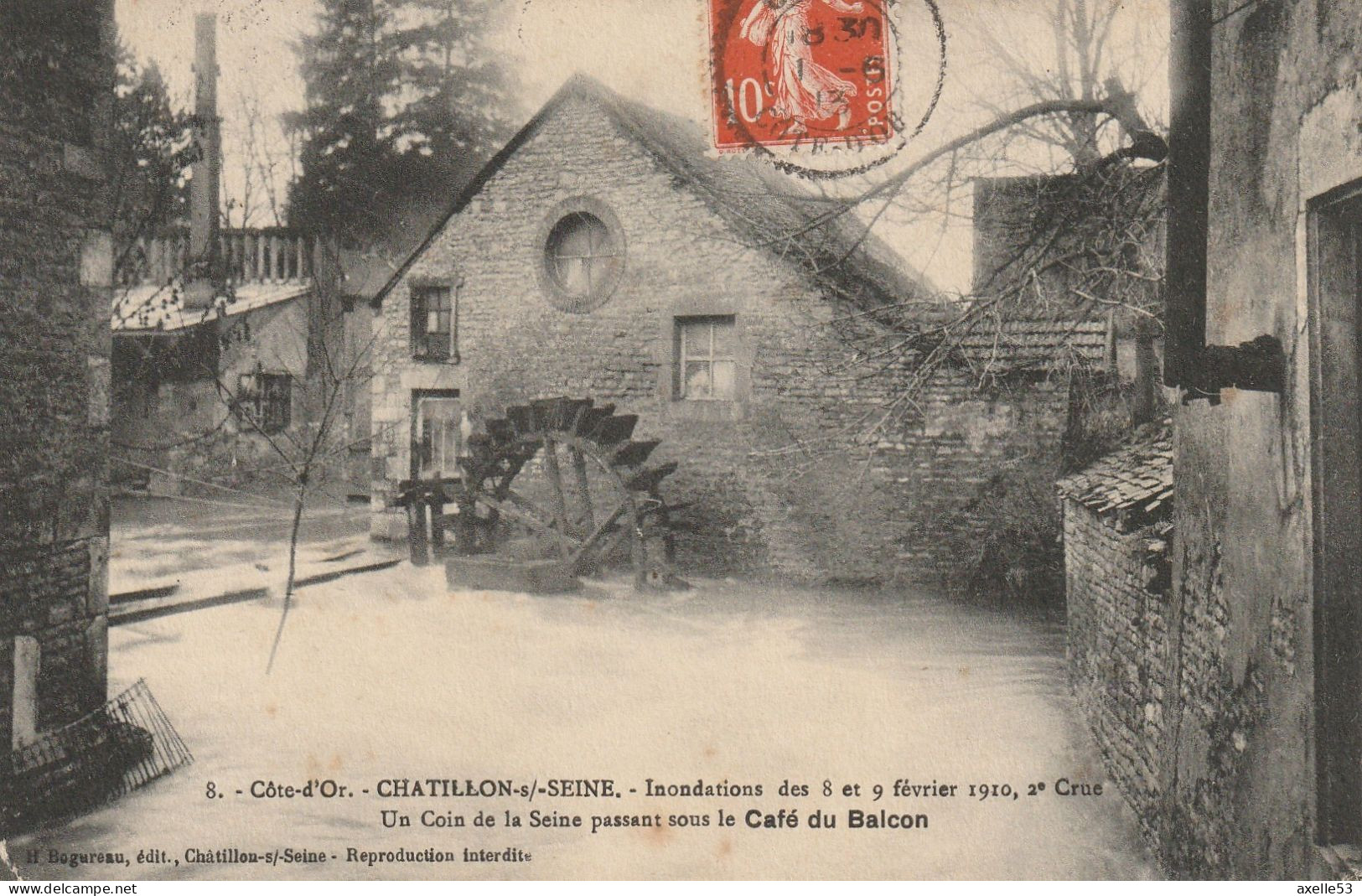 Châtillon-sur-Seine  21 (10457) Innondations Des 8 Et 9 Février 1910, Un Coin De La Seine Passant Sous Le Café Du Balcon - Chatillon Sur Seine