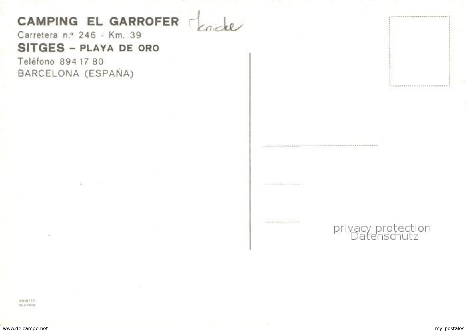 73005833 Sitges Camping El Garrofer Playa De Oro  - Other & Unclassified