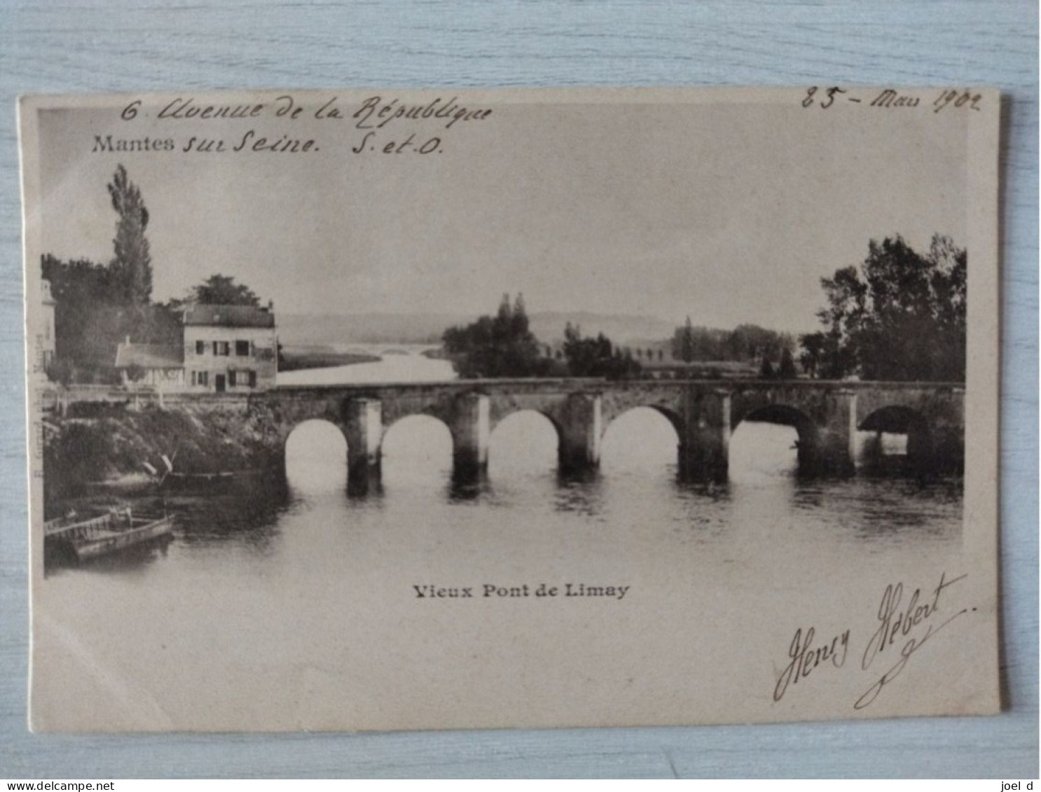 CPA 78 Yvelines Mantes Sur Seine: Vieux Pont De Limay (circulé) - Mantes La Jolie