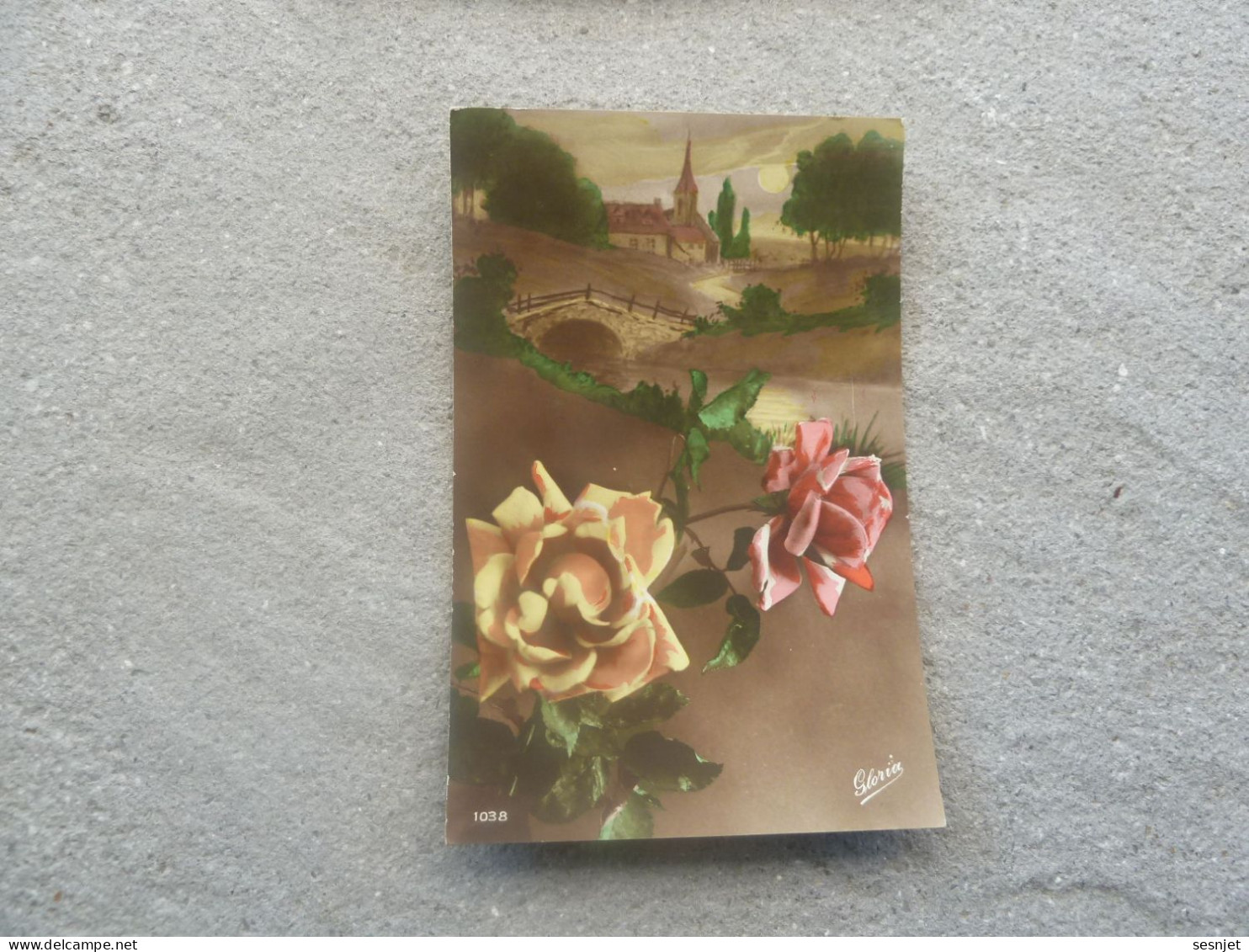 Roses Et Paysage - 1038 - Editions Gloria - Année 1920 - - Blumen