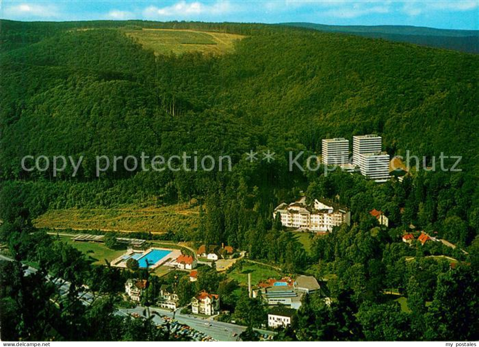 73005198 Bad Harzburg Blick Vom Burgberg Auf Appart Hotel Spielkasino Und Freiba - Bad Harzburg