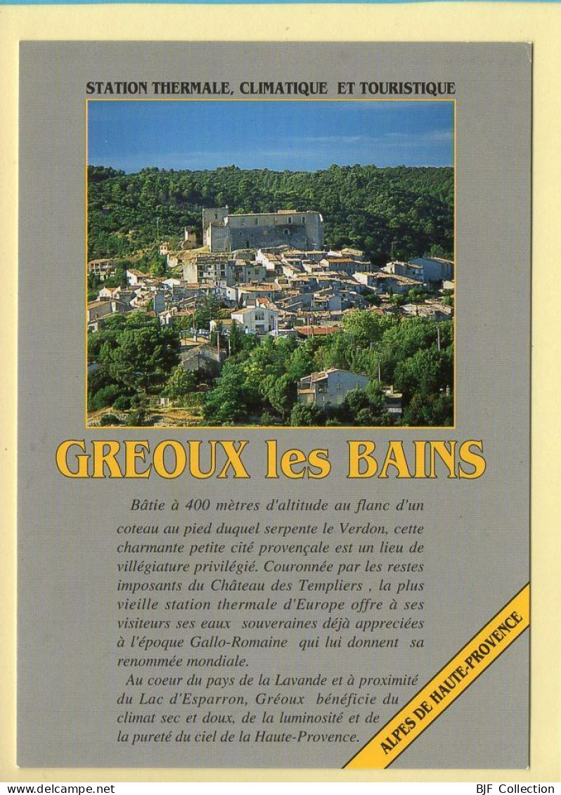 04. GREOUX-LES-BAINS – Tourisme / Thermalisme / Climatisme (voir Scan Recto/verso) - Gréoux-les-Bains