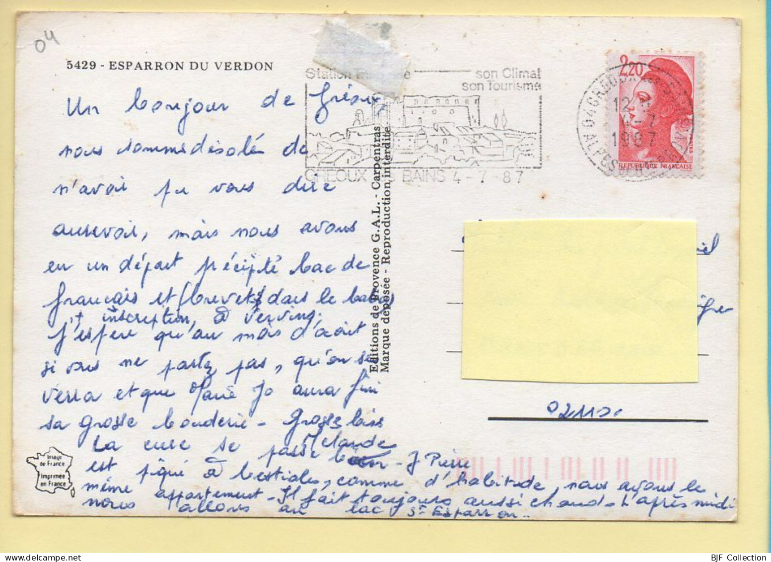 04. ESPARRON DU VERDON (voir Scan Recto/verso) - Other & Unclassified