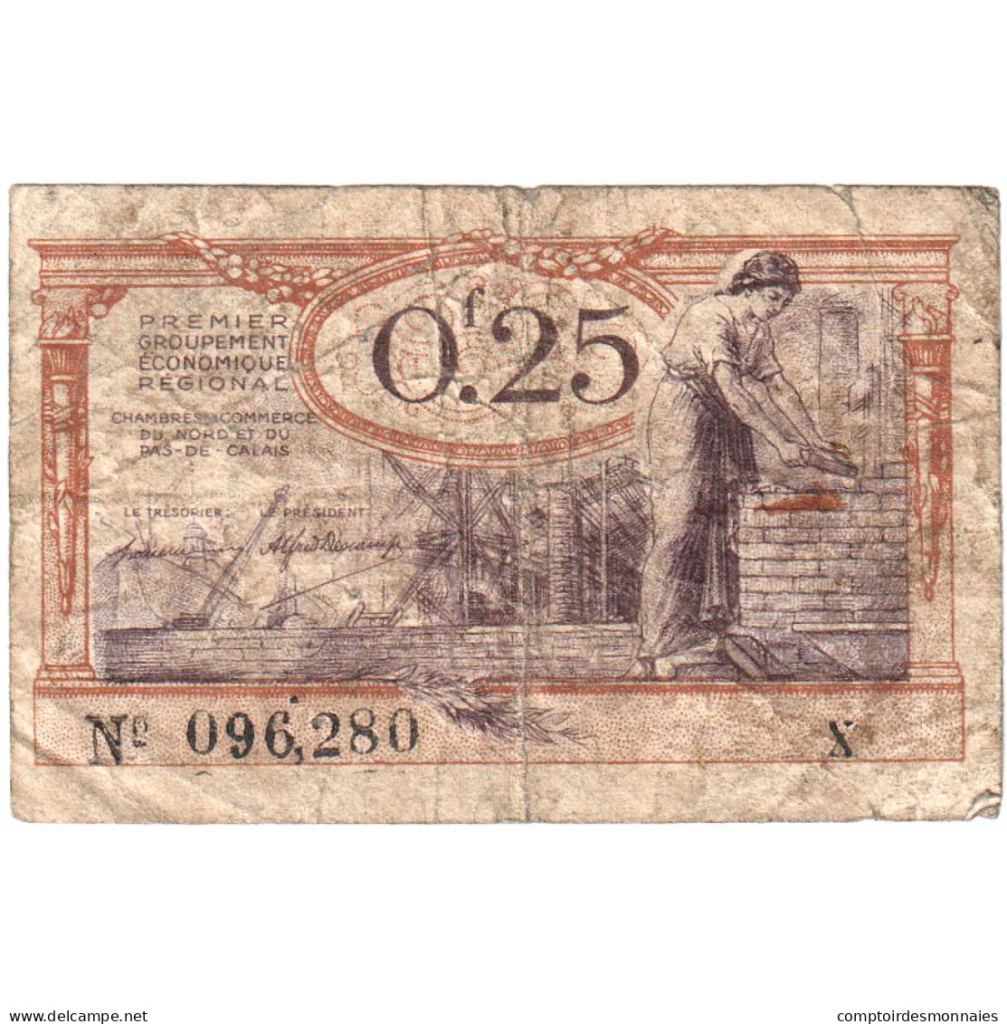 France, Arras, 25 Centimes, B, Pirot:94-3 - Camera Di Commercio