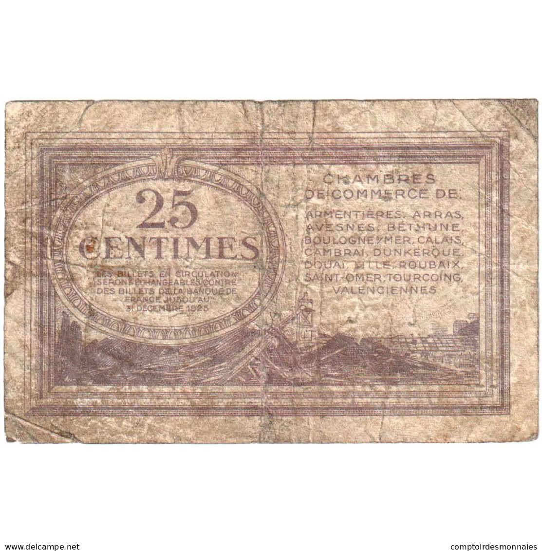 France, Arras, 25 Centimes, B, Pirot:94-3 - Camera Di Commercio