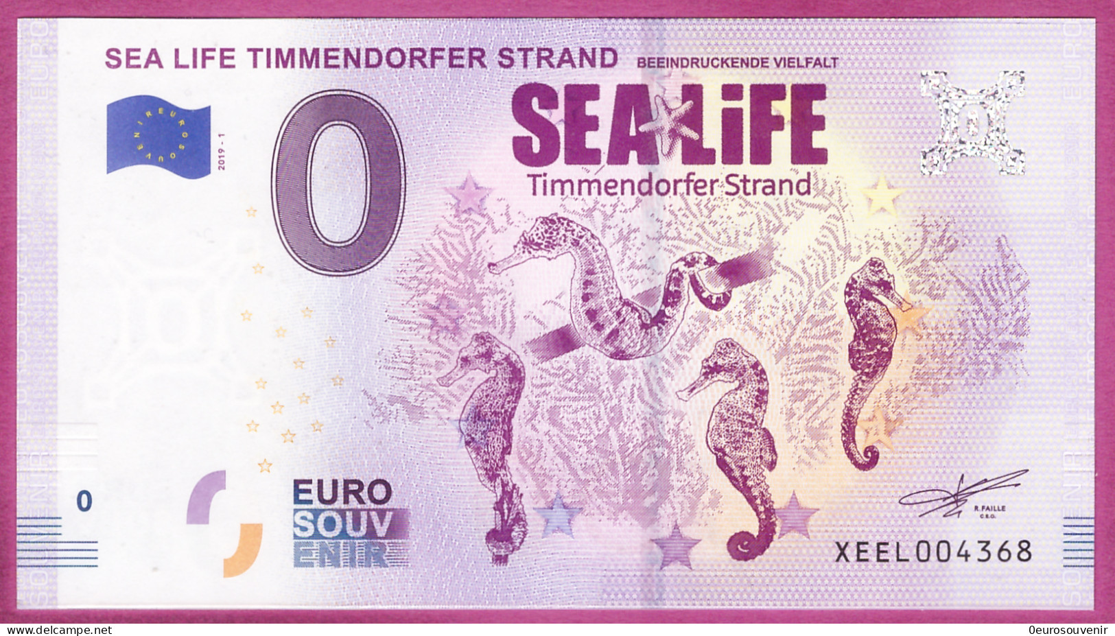 0-Euro XEEL 2019-1 SEA LIFE TIMMENDORFER STRAND - BEEINDRUCKENDE VIELFALT - Private Proofs / Unofficial