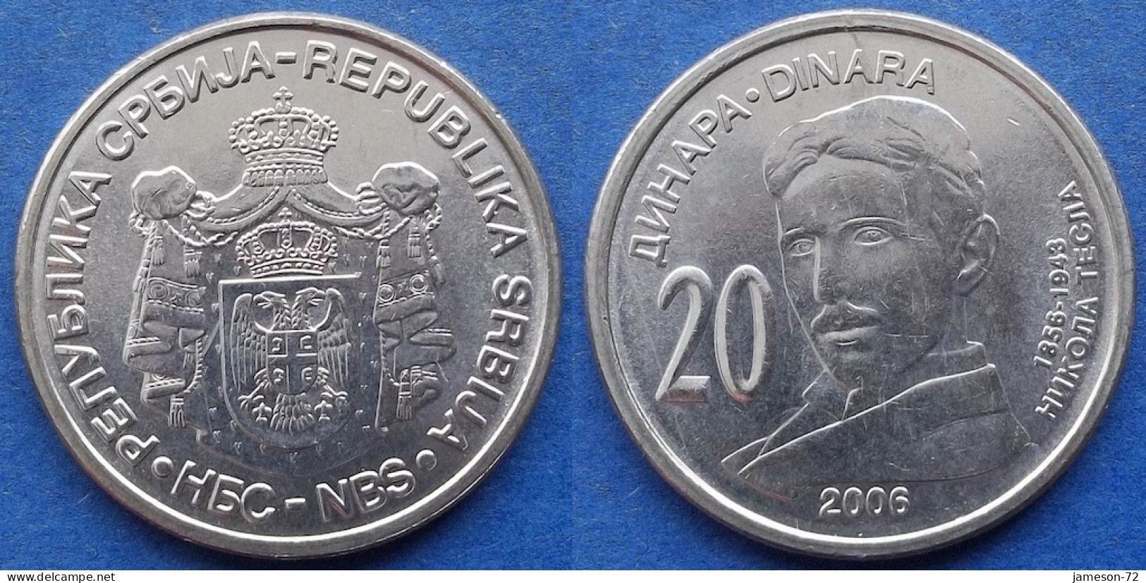 SERBIA - 20 Dinara 2006 "Nikola Tesla" KM# 42 Republic (2003) - Edelweiss Coins - Serbia