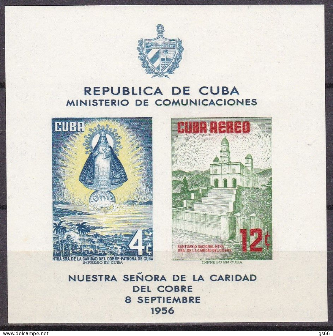 Kuba,  1956, 509/10 B Block 16,  MNH **,  HI. Jungfrau Von El Cobre. - Nuevos