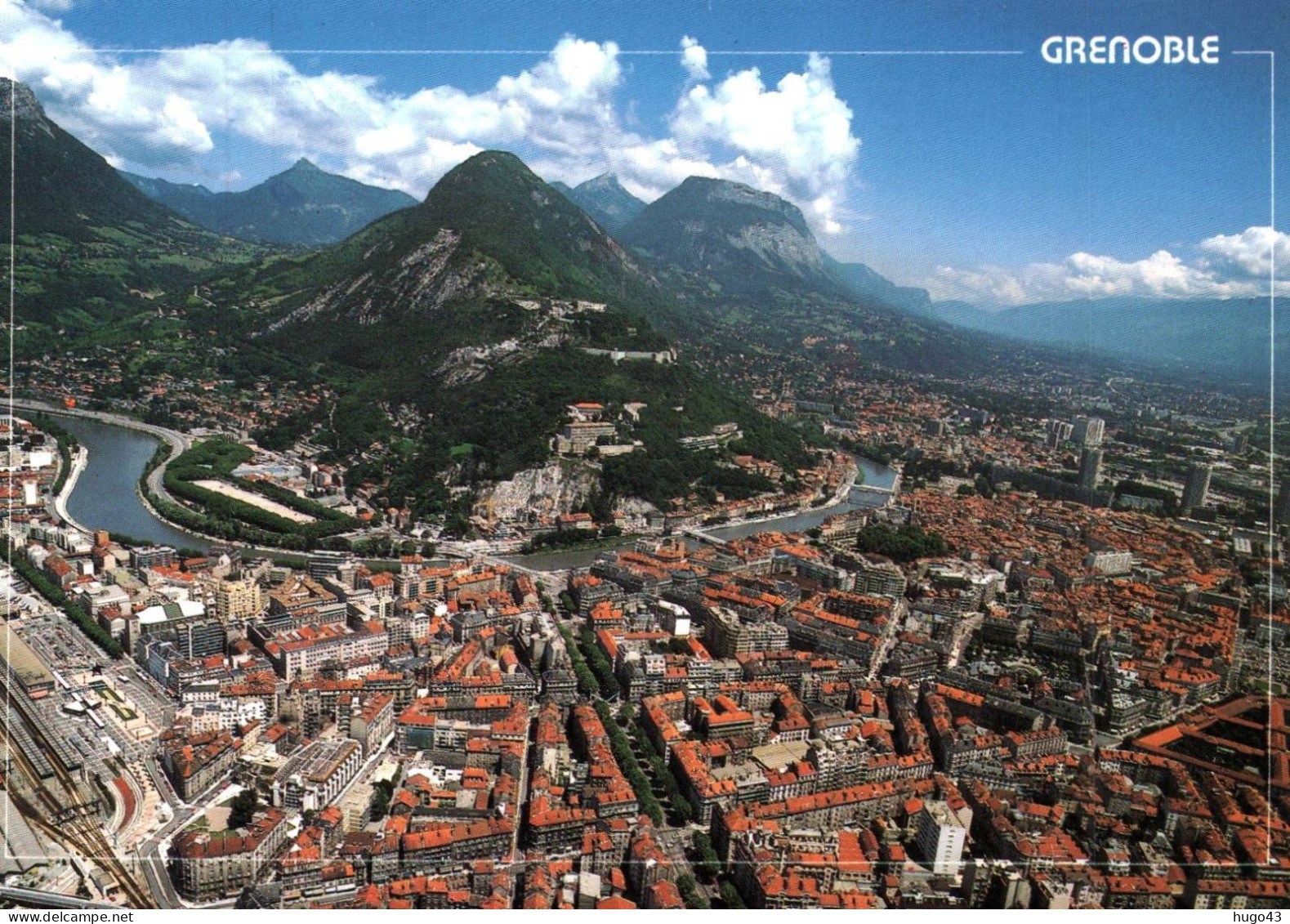 (RECTO / VERSO) GRENOBLE - VUE GENERALE AERIENNE - LA BASTILLE - CPM GF VOYAGEE - Grenoble