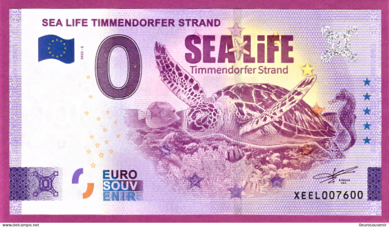 0-Euro XEEL 2022-2 SEA LIFE TIMMENDORFER STRAND - MEERESSCHILDKRÖTE - Private Proofs / Unofficial