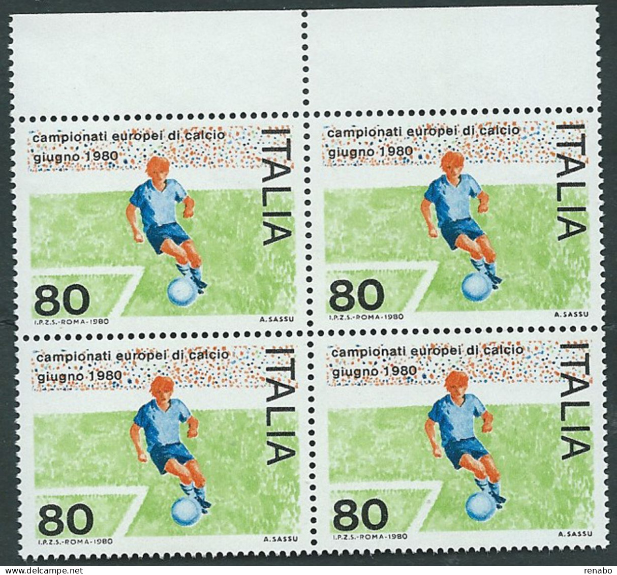 Italia 1980; Campionati Europei Di Calcio. Quartina Di Bordo Superiore. - 1971-80: Neufs