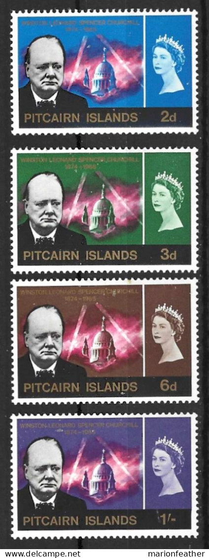 PITCAIRN Is....QUEEN ELIZABETH II...(1952-22..)...." 1966.."....OMNIBUS.....CHURCHILL, SET OF 4.....MH.. - Pitcairninsel