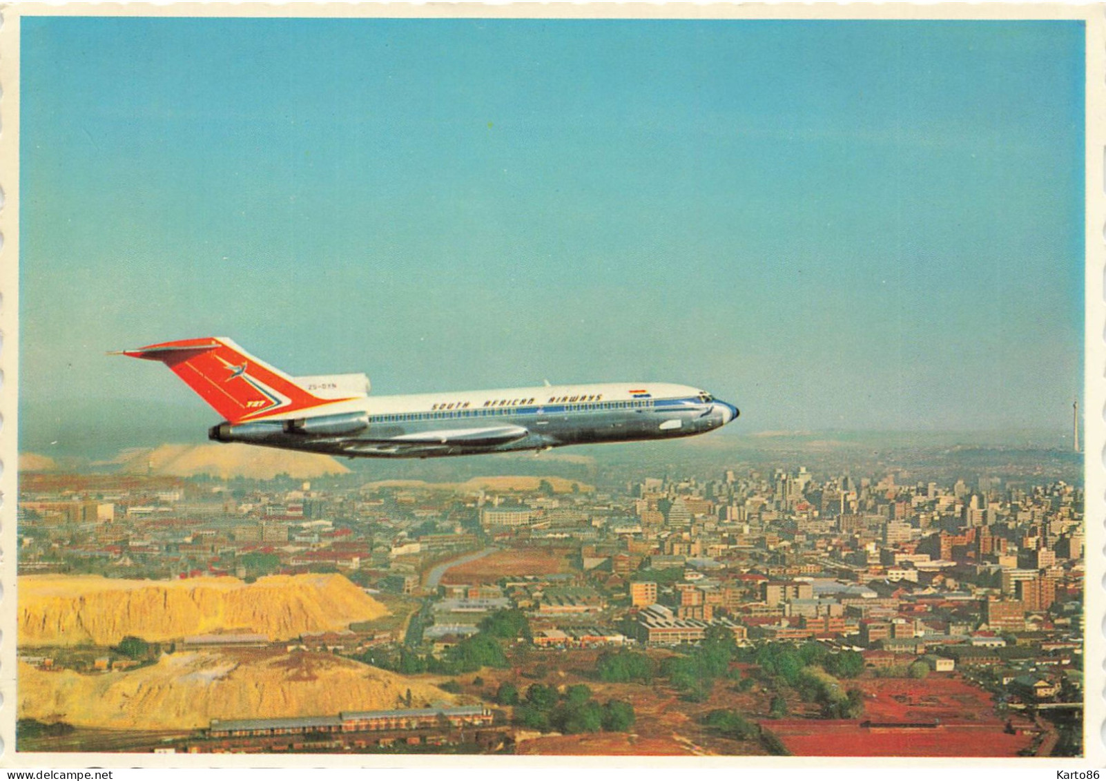 Aviation * Avion Boeing 727 Over Johannesburg South Africa * SOUTH AFRICA AIRWAYS - Autres & Non Classés